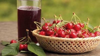 Компот из вишни и шелковицы с лимонной кислотой