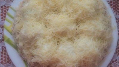 Салат «Сугроб» с куриной печенью