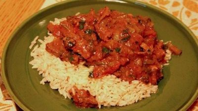 Азу из свинины с рисом и зеленью