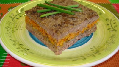 Запеканка из говяжьей печени и кабачка в духовке