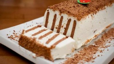 Творожный торт «Зебра» с шоколадным печеньем