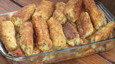 Картофельные палочки с грибами в панировке