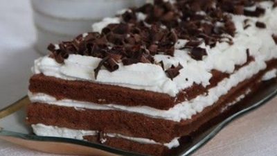 Шоколадный торт со сливочным кремом без муки