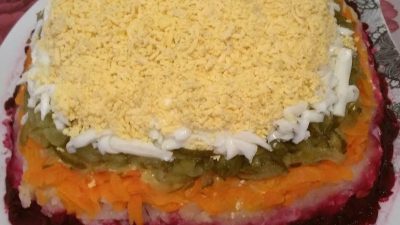 Салат «Овощной торт» с майонезом