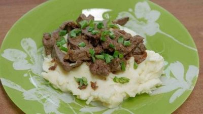 Свиная печень с кунжутом в мультиварке