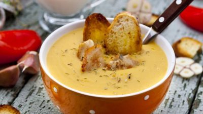 Морковный суп-пюре с куриным филе
