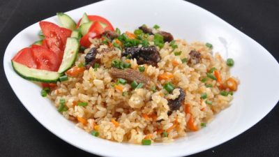 Плов из мяса с пропаренным рисом