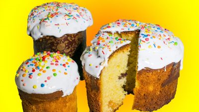 Пышный кулич с изюмом в хлебопечке