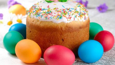 Кулич с изюмом на сухих дрожжах в духовке