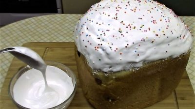 Глазурь для кулича из сахарной пудры и воды
