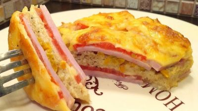 Супер завтрак с ветчиной и сыром в духовке