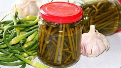 Маринованные стрелки чеснока с паприкой