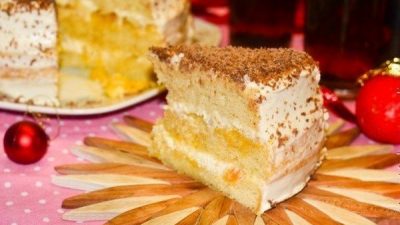 Апельсиново-мандариновый торт со сметанным кремом