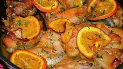 Аппетитная курица в апельсиновом маринаде