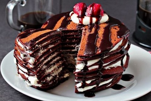 Аппетитный шоколадный торт из блинчиков