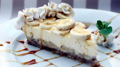 Банановый чизкейк с карамелью