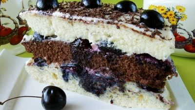 Бисквит «Макро в микро» с вишней