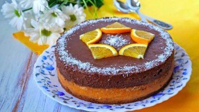 Бисквитный шоколадно-абрикосовый торт