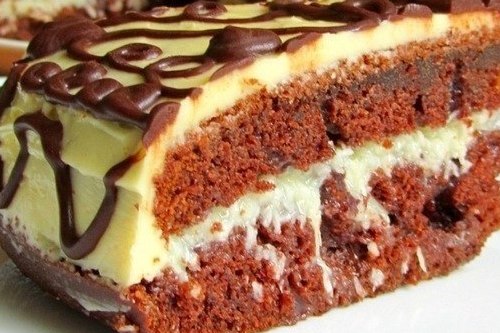 Бисквитный шоколадно-кокосовый торт