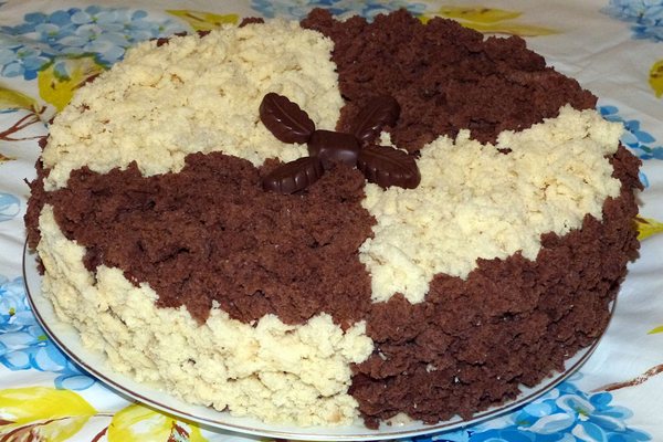 Бисквитный торт «Кудряш» с заварным кремом