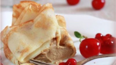 Блинчики с домашним паштетом из печени индейки