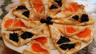 Блинчики с икрой на закуску