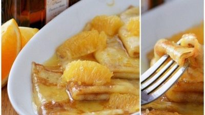 Блинчики «Сюзетт» с апельсиново-лимонным соусом