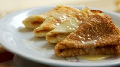 Блины на молоке или кефире заварные