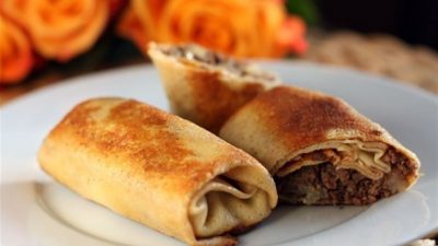 Блины с говяжьей начинкой