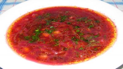 Борщ с фасолью без мяса в мультиварке