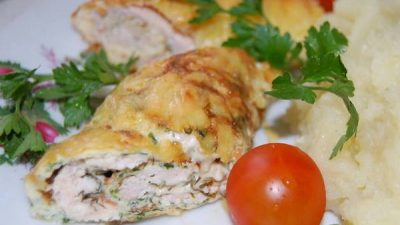 Бризоли с куриным фаршем и грибами