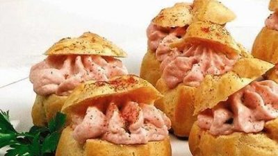 Булочки с муссом из сыра и ветчины