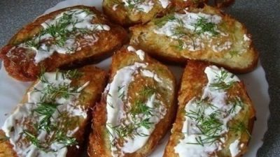 Бутерброды с тертым картофелем и яйцом