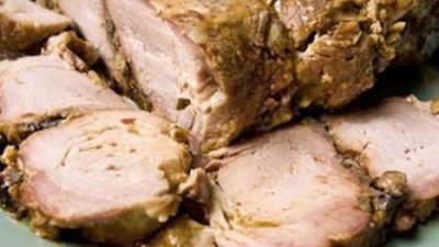 Буженина из свинины с яблоками в мультиварке