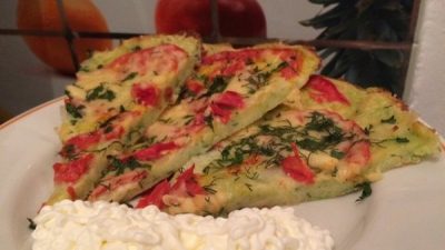 Быстрая пицца из кабачка