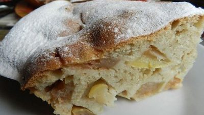 Быстрая яблочная шарлотка в духовке