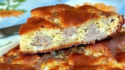 Простой пирог с мясом в духовке из дрожжевого теста рецепт