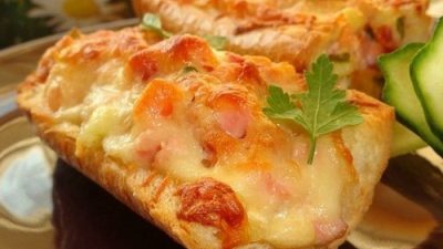 Быстрый сэндвич-пицца в духовке