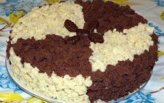 Бисквитный торт «Кудряш» с заварным кремом