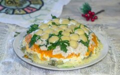 Салат «Лесная поляна» с морковью по-корейски и сыром