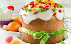 Кулич на сухих дрожжах с цукатами и изюмом