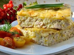 Легкая запеканка из куриного филе и сыра