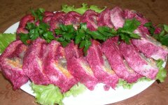 Классическая сельдь под шубой рулетом