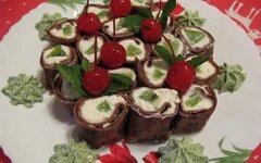 Сладкие роллы с творогом и мятным «васаби»