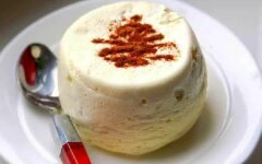 Творожное суфле с грушей и бананом в микроволновке