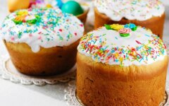 Творожный кулич с белым шоколадом и изюмом