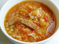 Суп харчо из свинины с рисом и картофелем