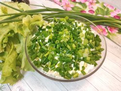 Слоёный салат из консервированной сайры