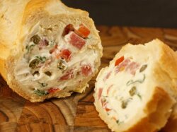 Фаршированный батон с красной рыбой