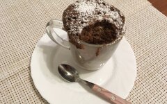 Шоколадный кекс в кружке в микроволновке